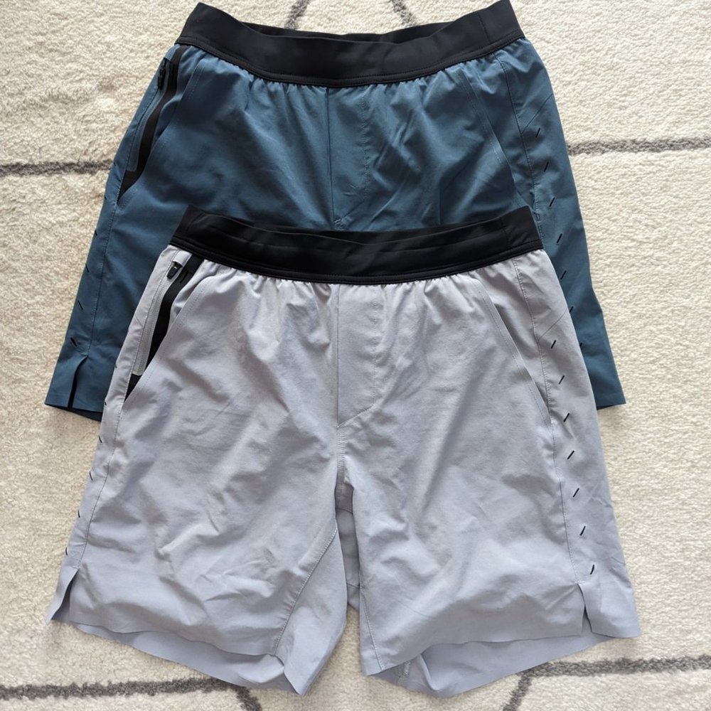 NWOT Ten Thousand Interval Shorts Bundle of 2 Size S  (Admiral Blue/Light Gray)